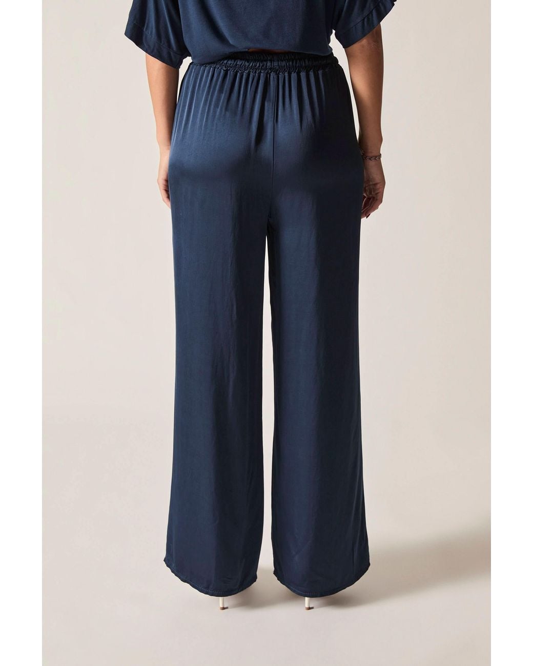 James Lakeland Blue Wide-Leg Drawstring Trousers