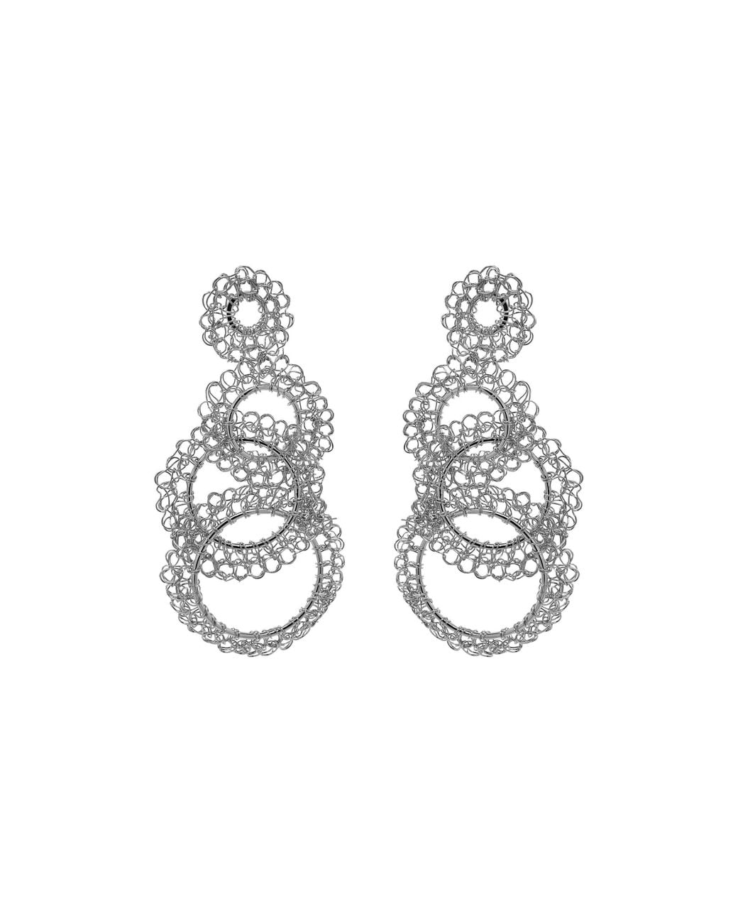 Lavish by Tricia Milaneze Metallic All Artemis Trio Handmade Crochet Earrings