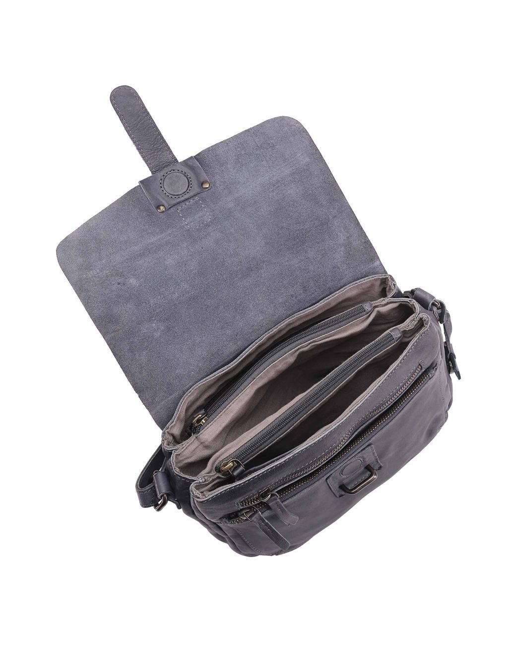 Lloyd Baker Gray Georgia Leather Crossbody Bag
