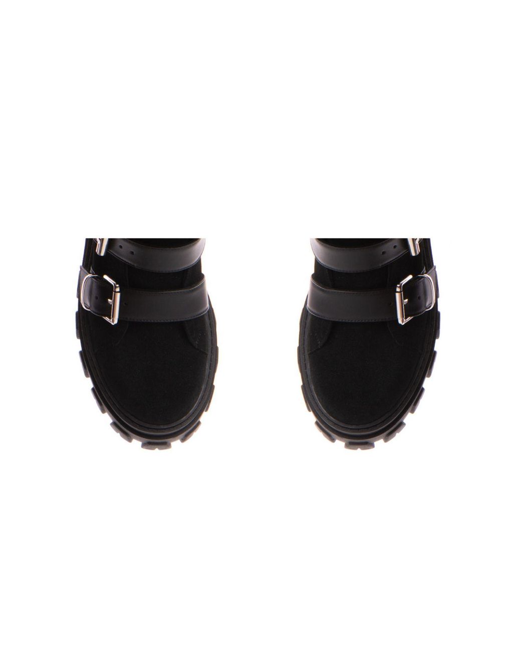 The 5Th Element Black Jagger Buckled Suede Combat Boot