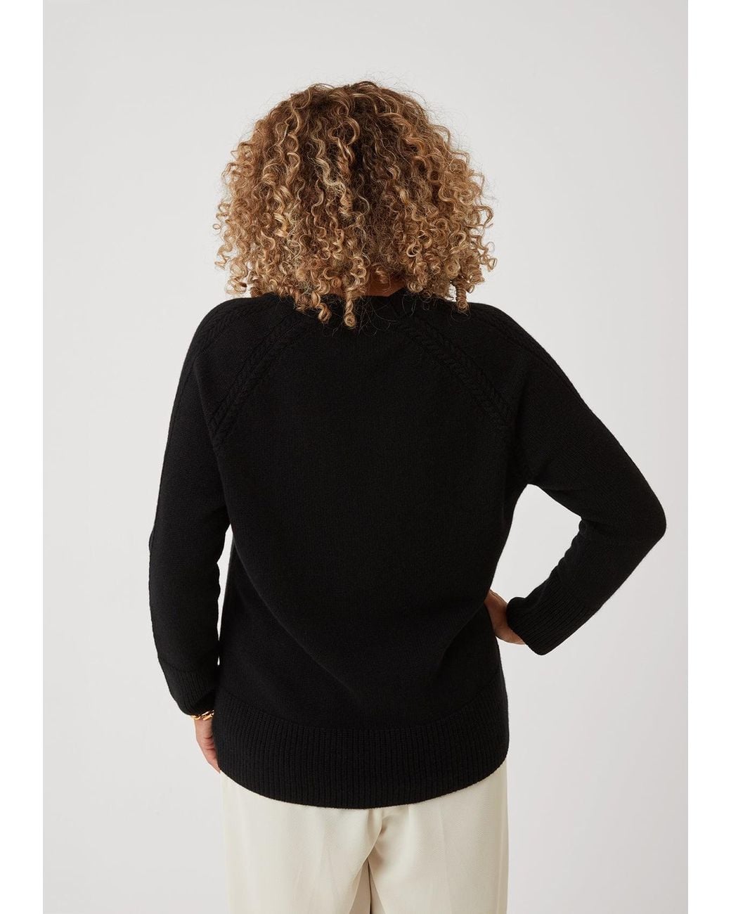Loop Cashmere Black The Luxe Boyfriend Cardigan