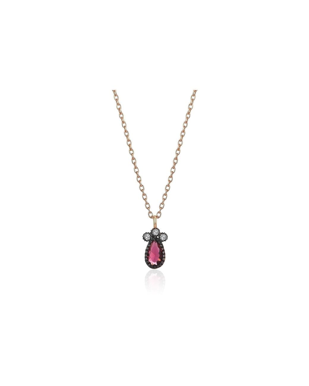 Reis Jewellery Black Ruby Drop Necklace