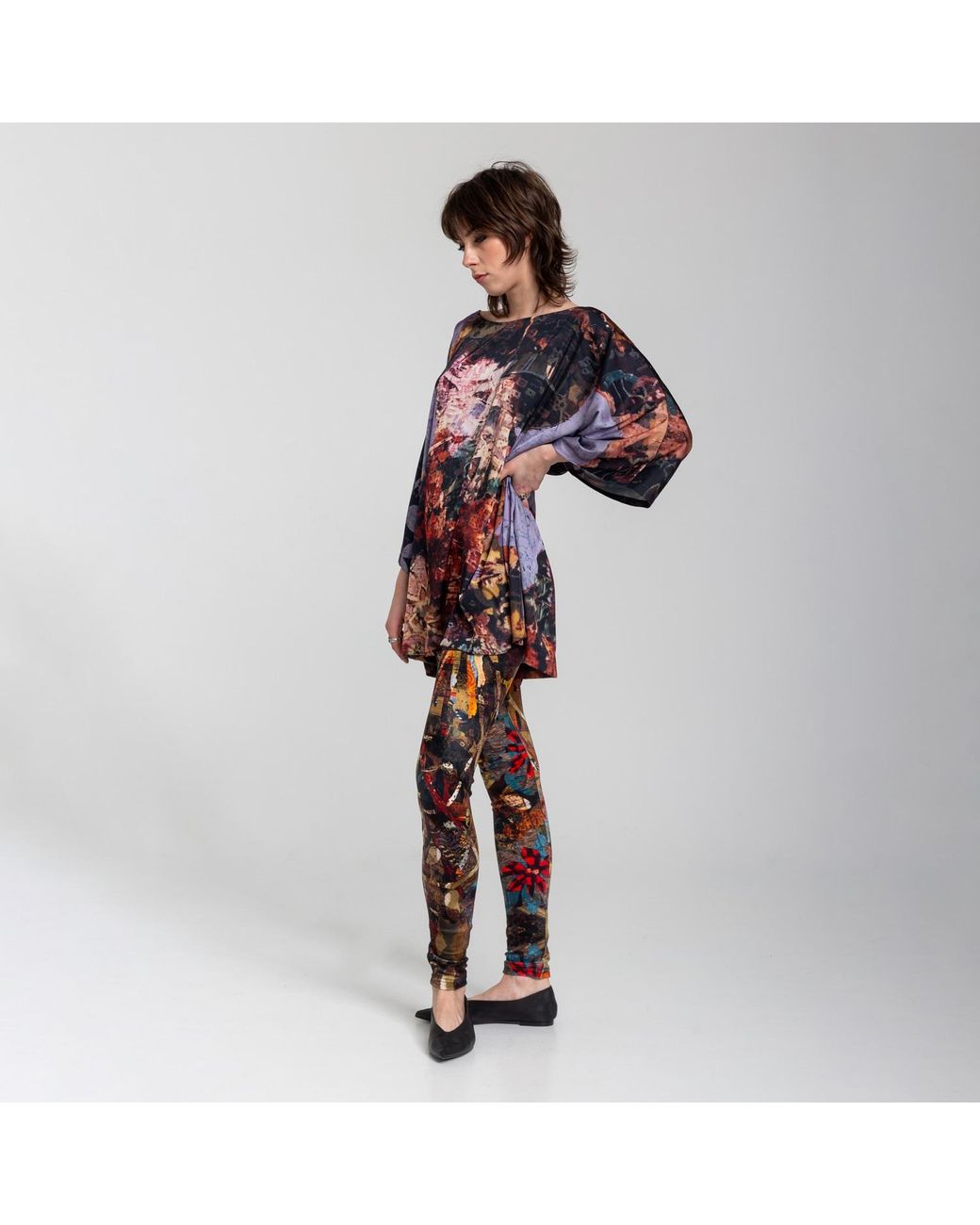 ARTISTA Blue Geisha Printed Satin Dress