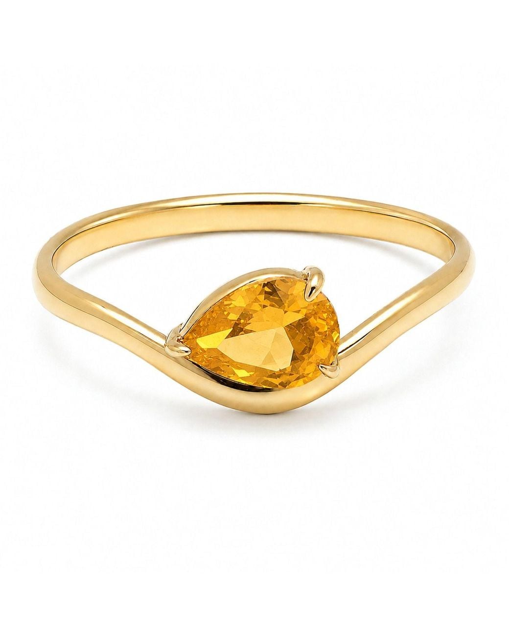 Belinda Jewelz Metallic Citrine Wavy Solitair Birthstone Ring