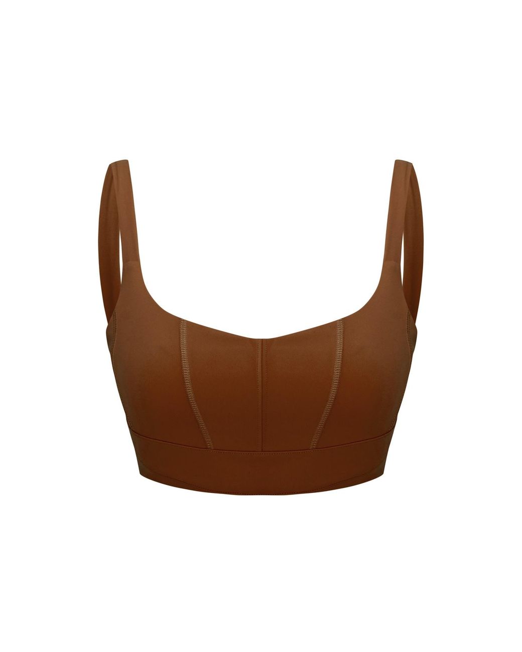 Pcfg Brown Bra With Stitch Detail
