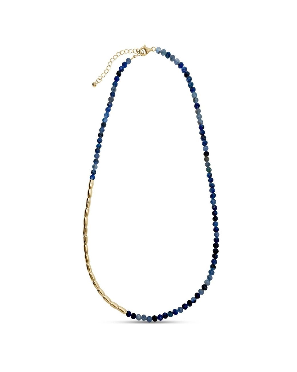 Clemence Wren Metallic Asymmetric Gemstone Necklace Nuggets