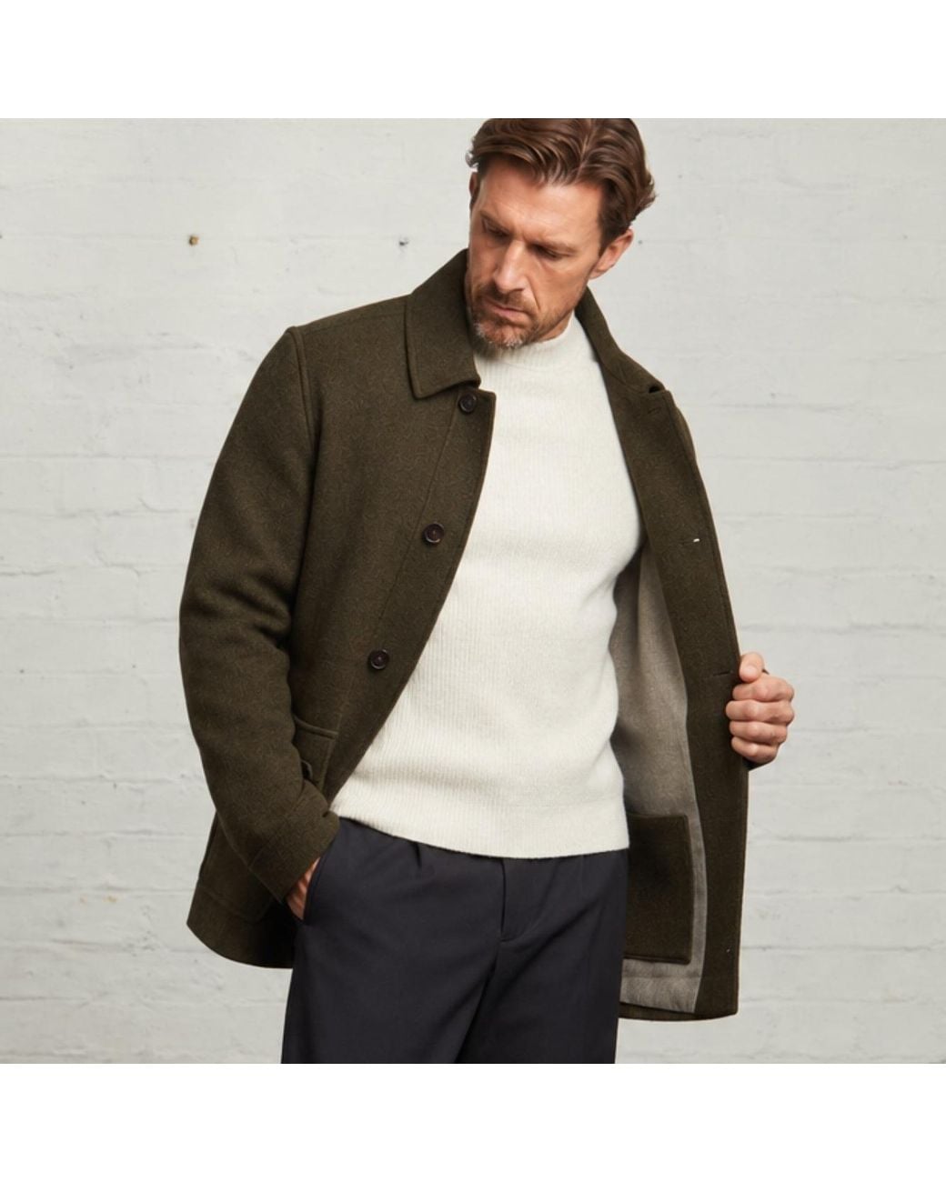 Guards London Green Kyle Wool Tweed Heritage Carcoat for men