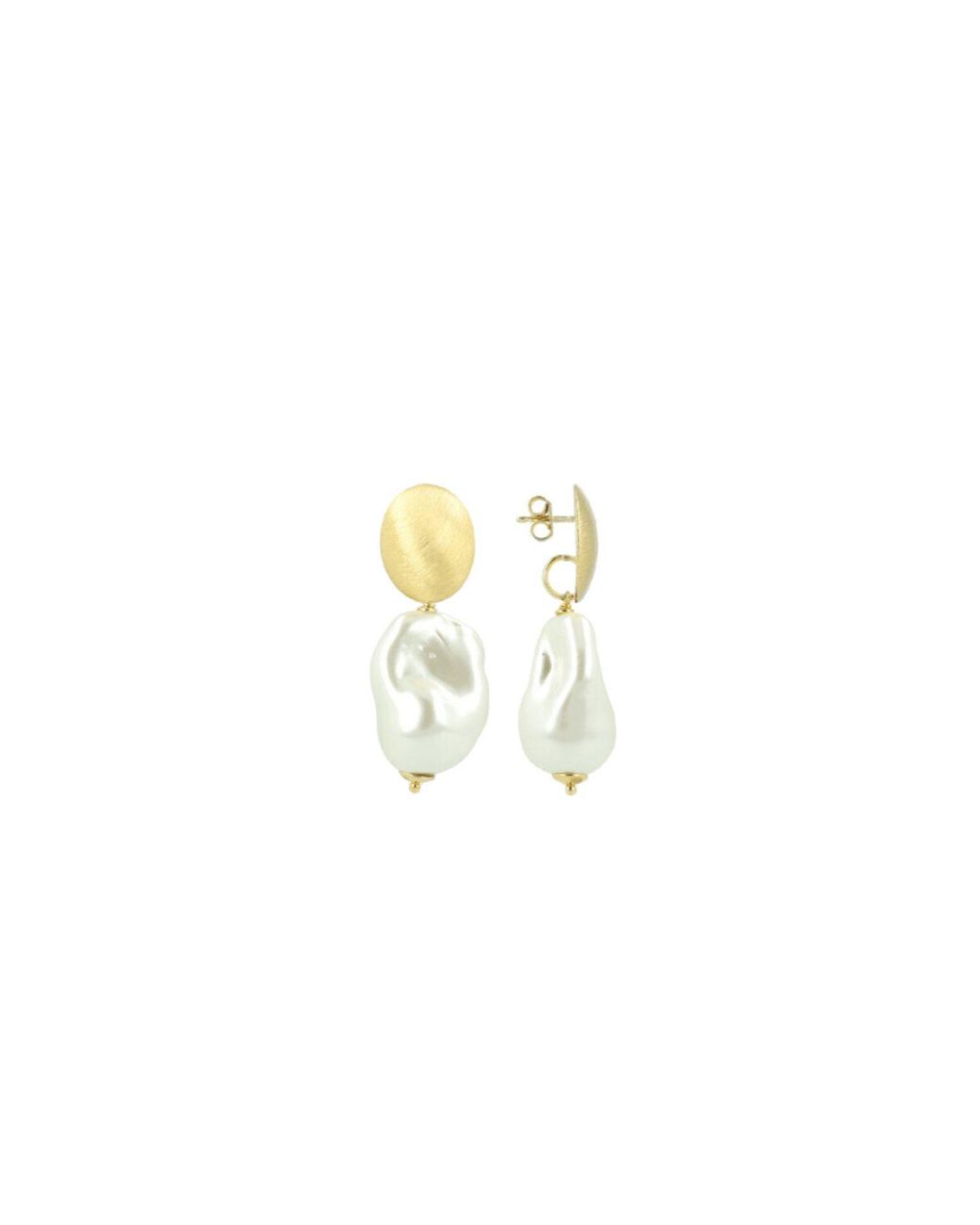 LOTT.gioielli Metallic Pearl Earrings Earth L