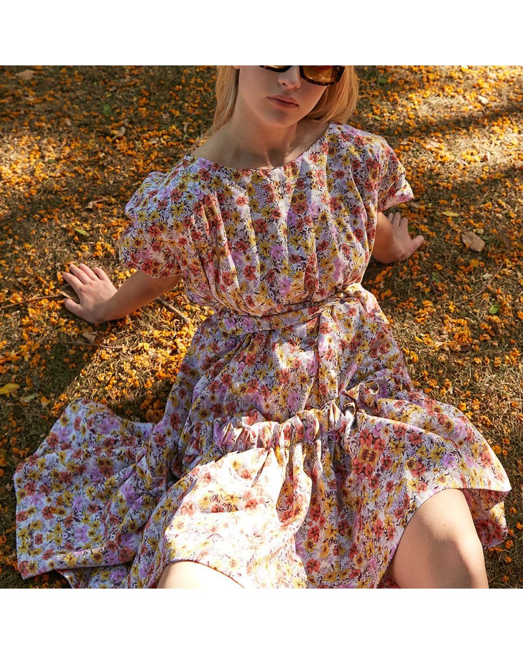 Miro Misljen Pink Floral Belted Drop Waist Midi Dress