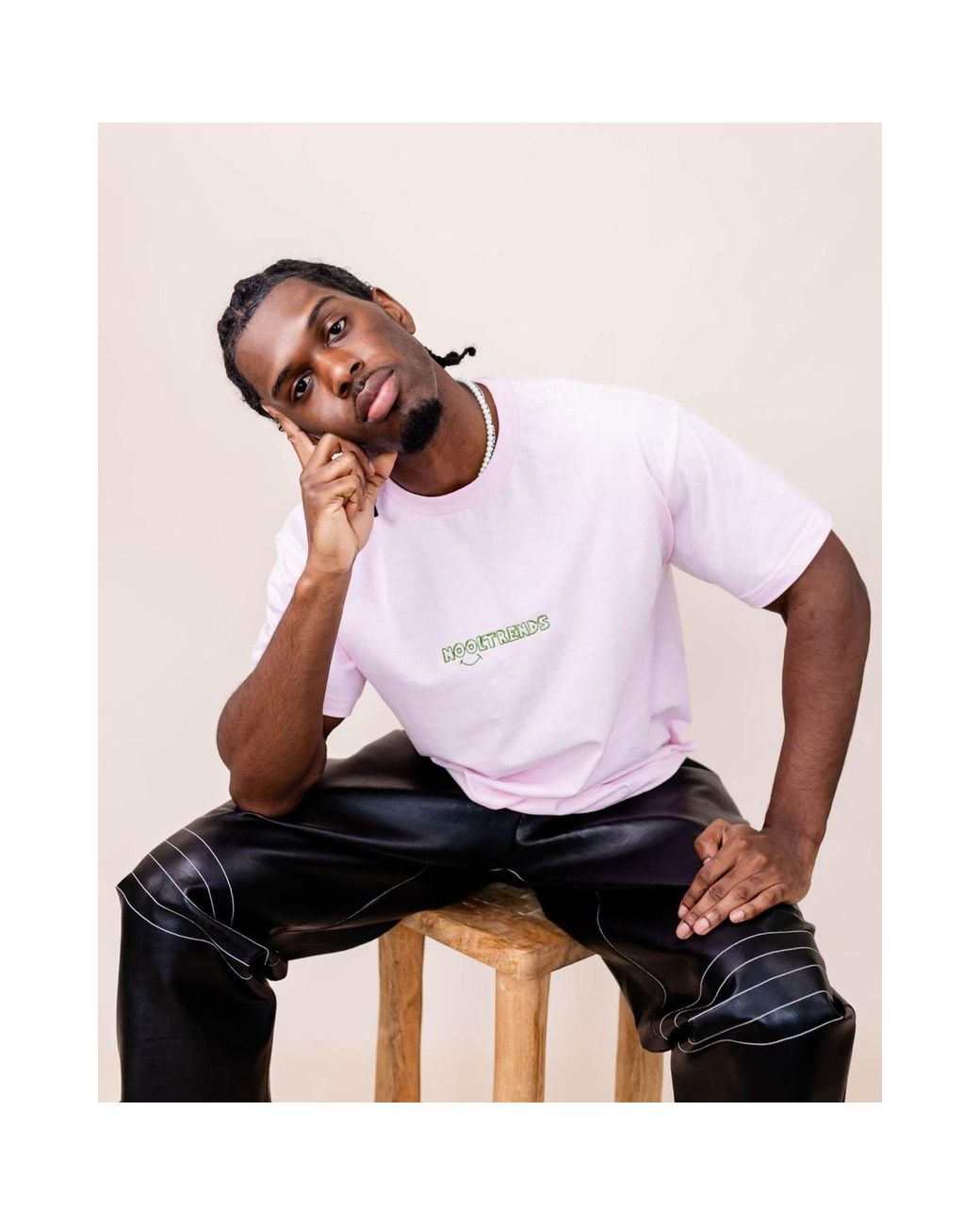 Nooltrends Pink Gender Neutral Smiley T-Shirt for men