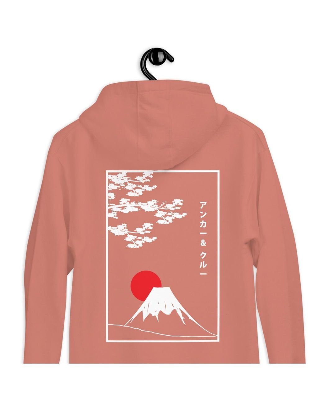 Anchor and Crew Pink Cocktail Mount Fuji Landmark Cotton Blend Hoodie