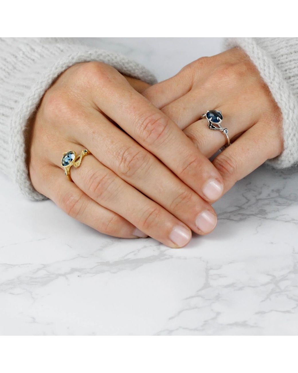 Lee Renee Blue Seahorse Topaz Ring
