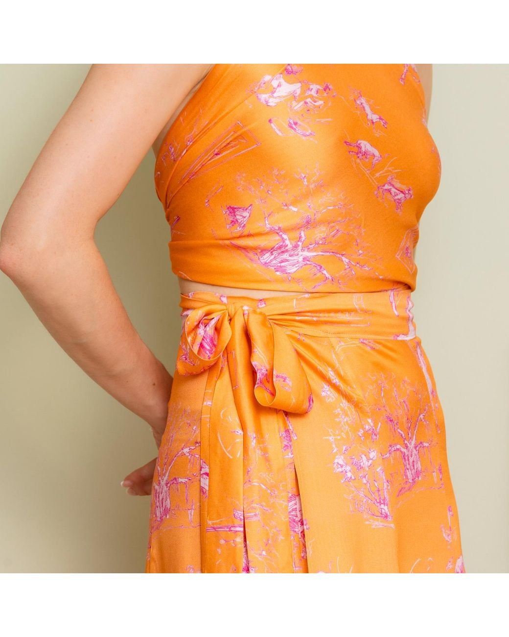 L’orangerie D’isabella Orange Lillies Skirt Toile De Jouy