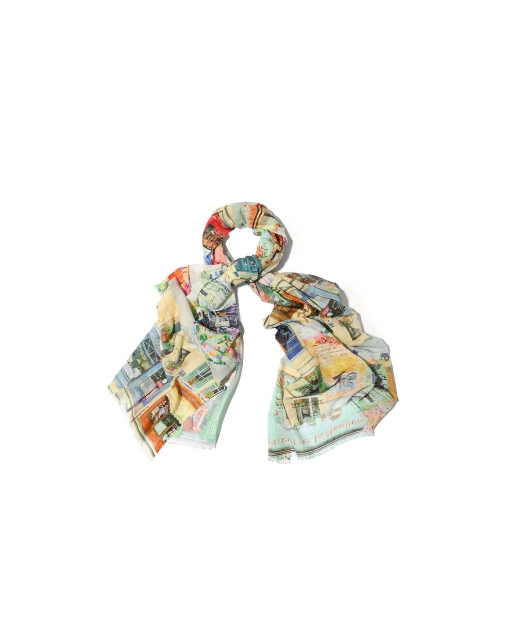 Saachi Blue City Printed Scarf