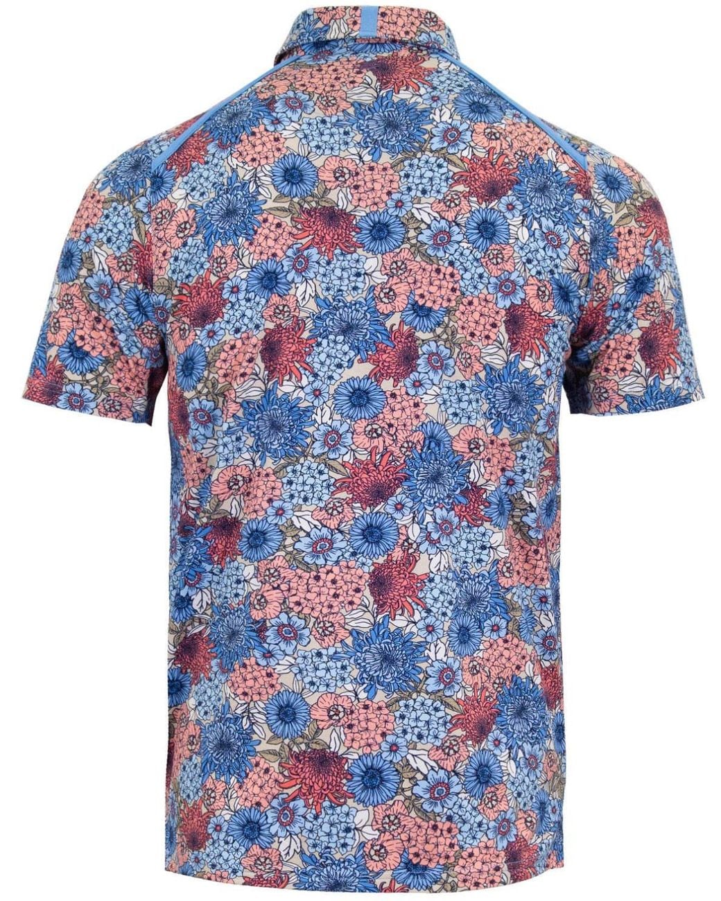 Lords of Harlech Blue Pietro Garden Party Polo Shirt for men