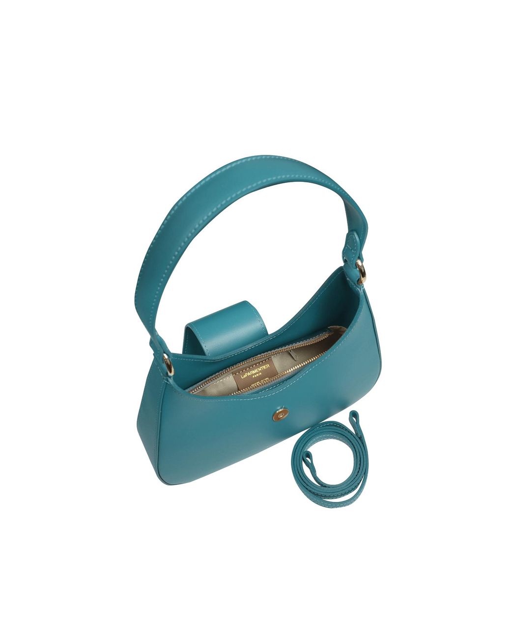 Le Parmentier Blue Obolo Leather Shoulder Bag
