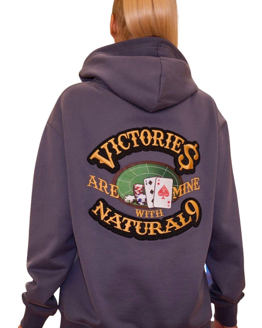 Miracles Manifester Blue Good Luck Embroidered Hoodie