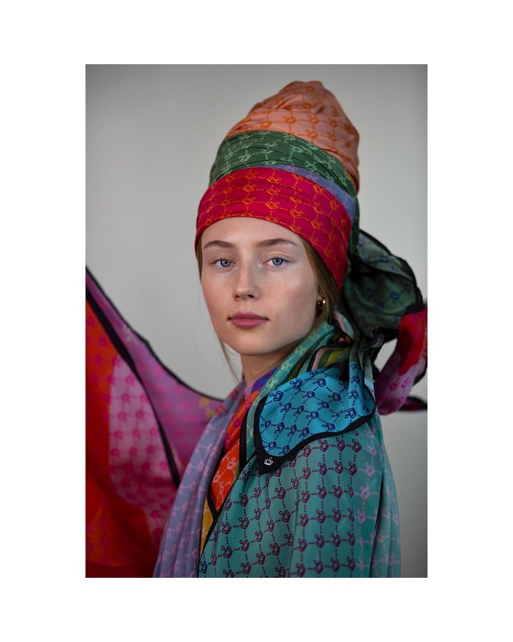 Kueen Blue Silk Scarf