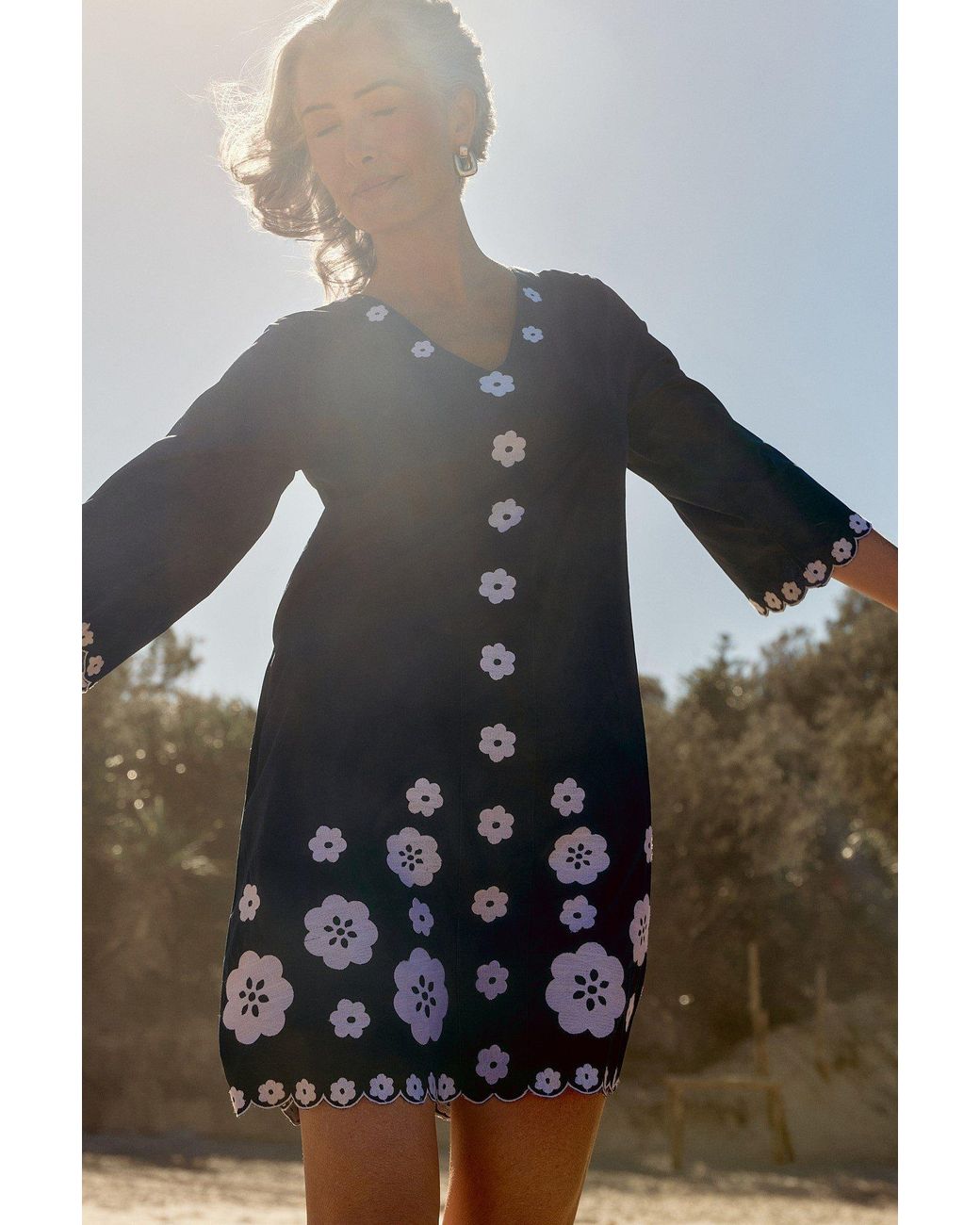 Adrift Clothing Blue Sacha Shift Dress
