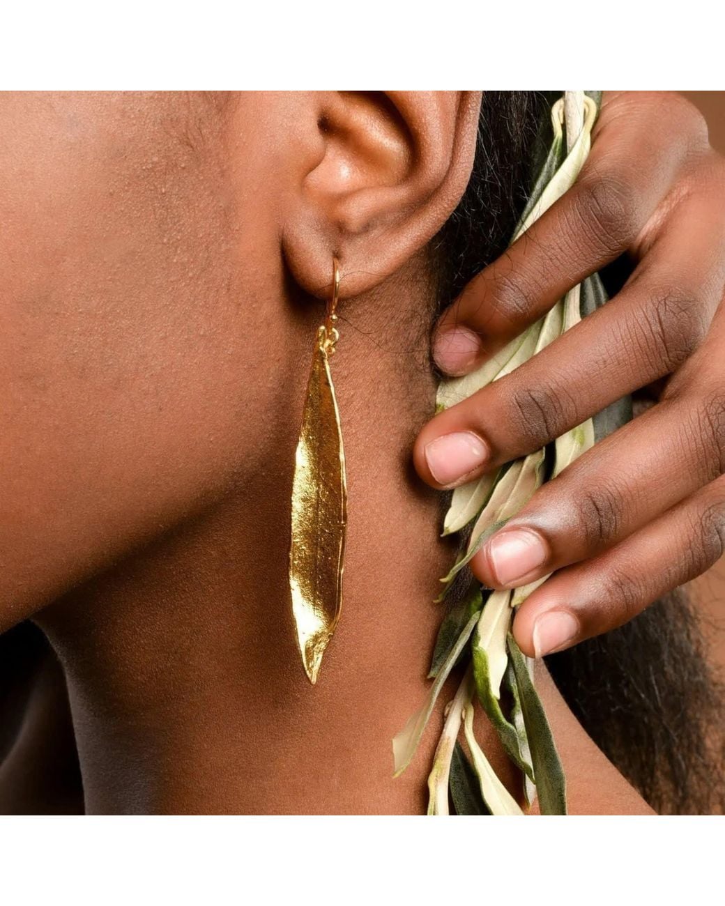 Mother Nature Jewelry Metallic Leaf Earrings, Handmade Statement Dangles