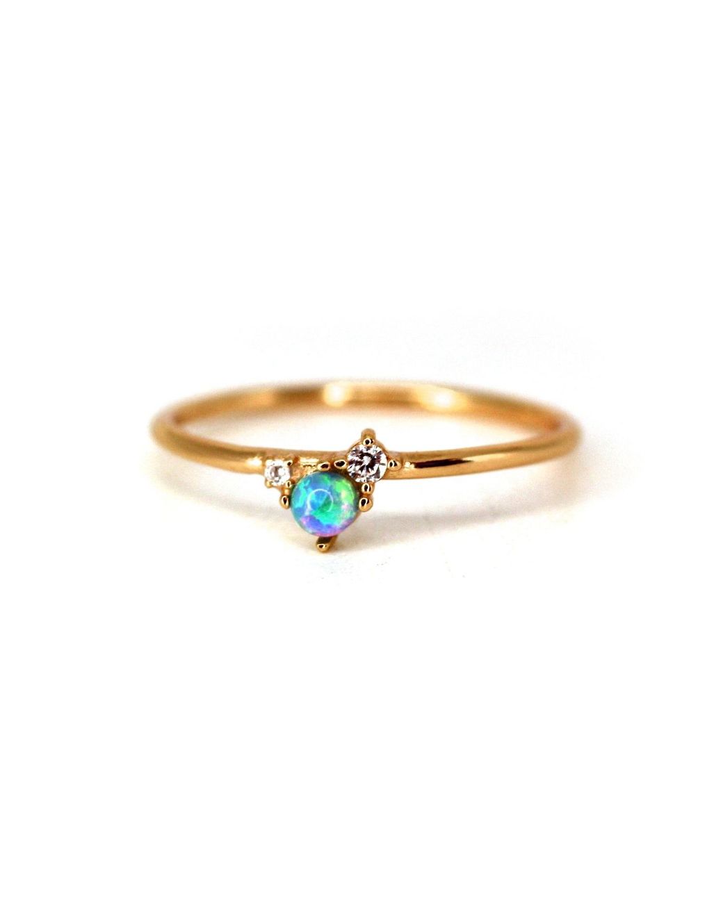 VicStoneNYC Fine Jewelry Metallic Natural Opal And Diamond Ring