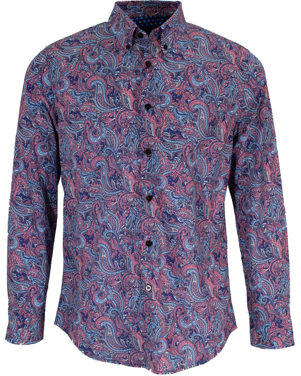 Lords of Harlech Blue Mitchell Paisley Goal Shirt for men