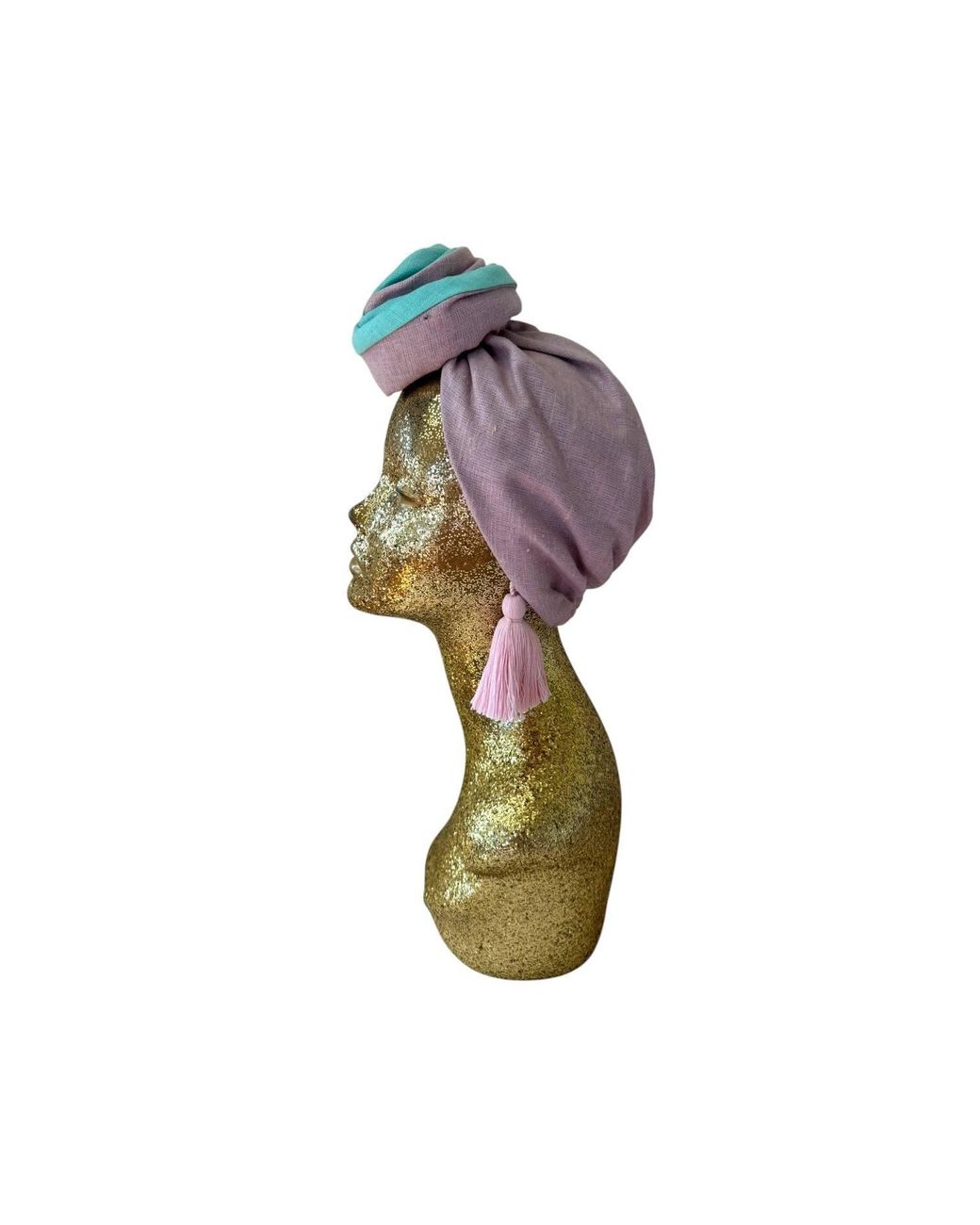 Julia Clancey Green Edith Aqua Reversible Tassels Turban