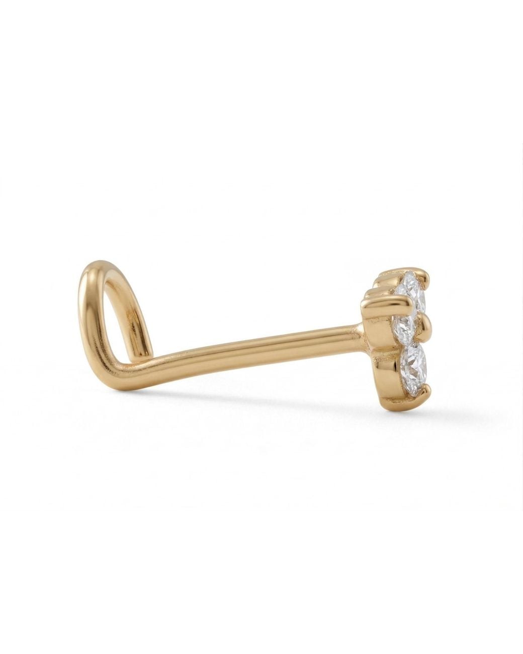 Zahav Jewelry Black 14K Solid 24G Trinity Cz Nose Stud