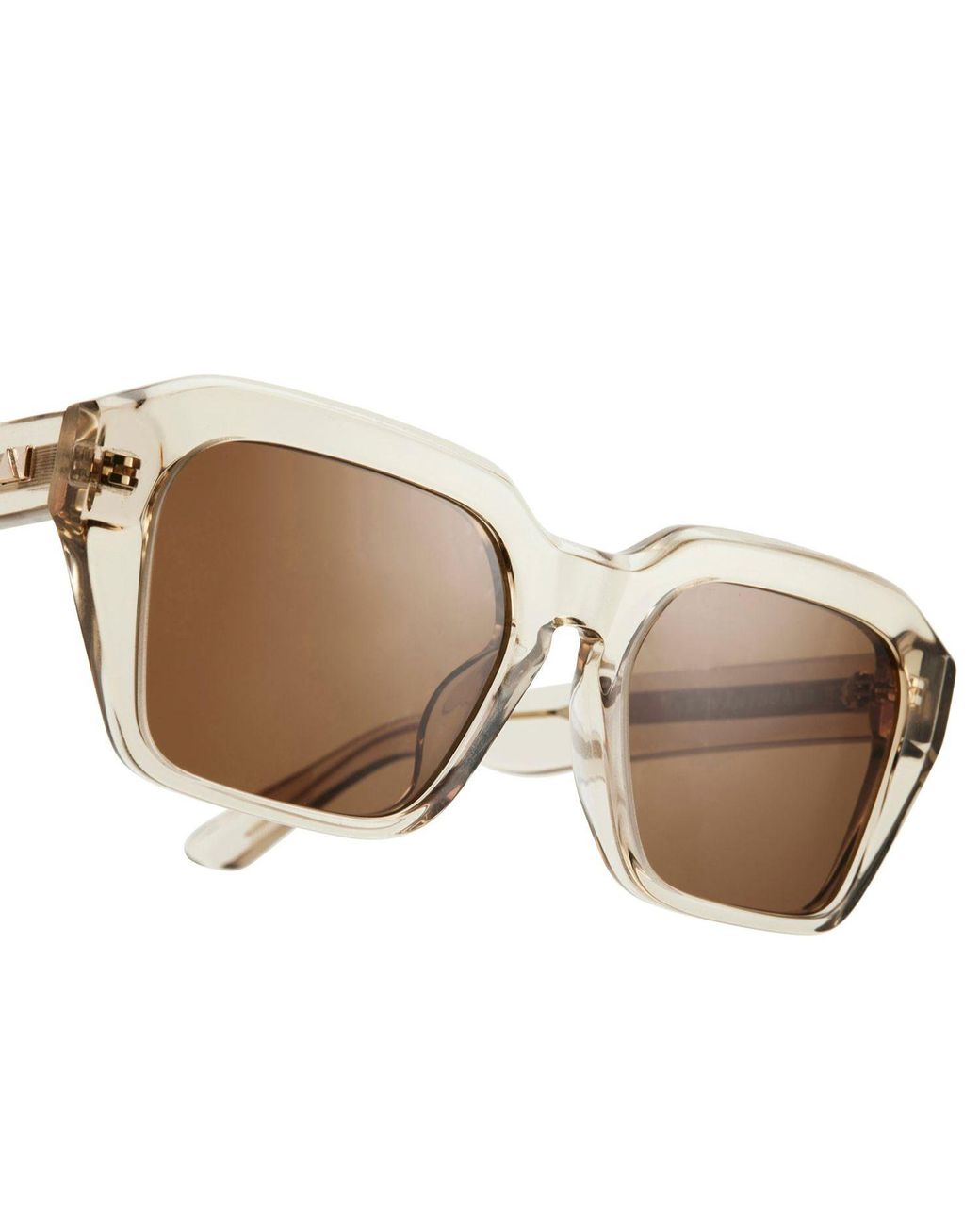 The Avantguard Brown Neutrals Wildflower Limestone Square Sunglasses