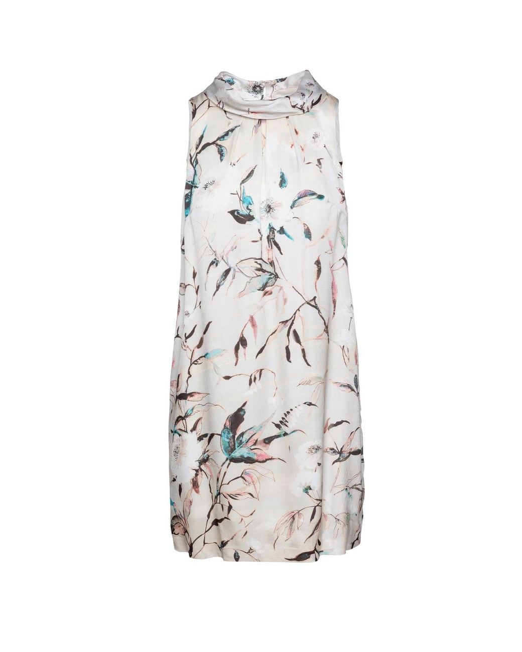 Conquista White Straight Sleeveless Satin Dress