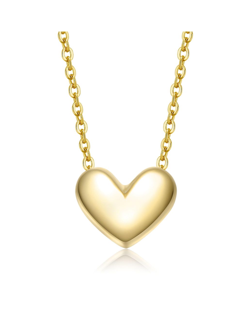 Genevive Jewelry Metallic Rachel Glauber Mini Plated Minimalist Heart Pendant Necklace