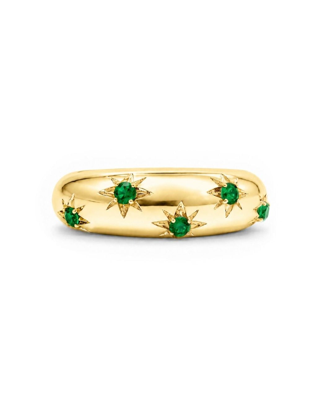 Unaloe Metallic Quartz Starburst Wide Band Ring – Plated Sterling