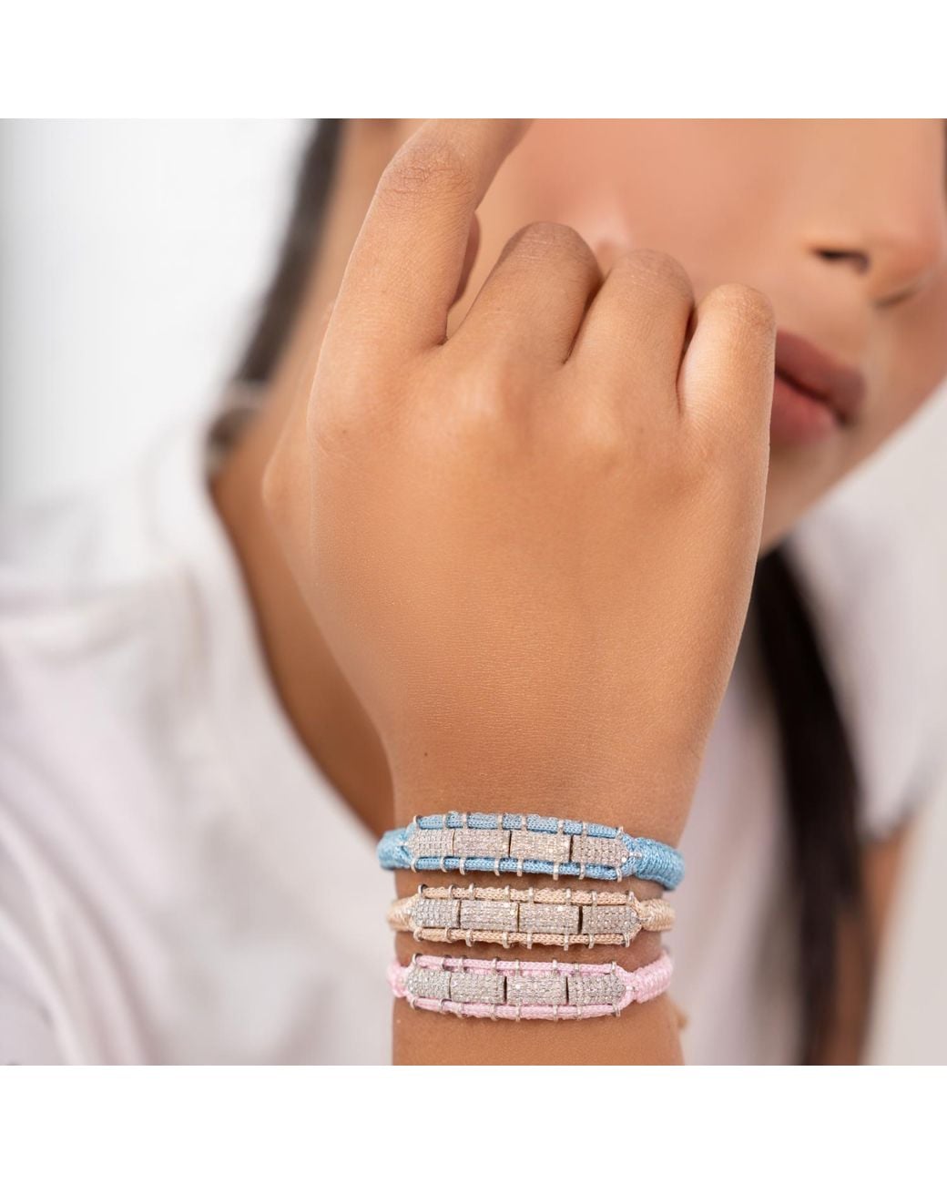 Caravan of Stones Pink Baby Row Bracelet