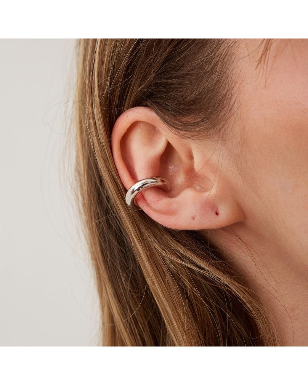Spero London Metallic Chunky Sterling Ear Cuff No Piercing 1 Piece