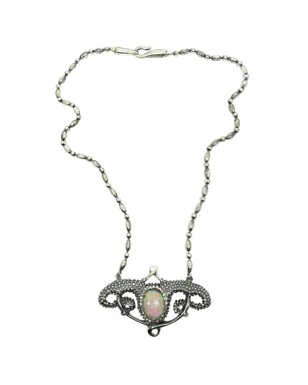 Tg-Jewellery by Tamara Gervasio Multicolor Sea Urchin Necklace With Fire Opal Cabochon