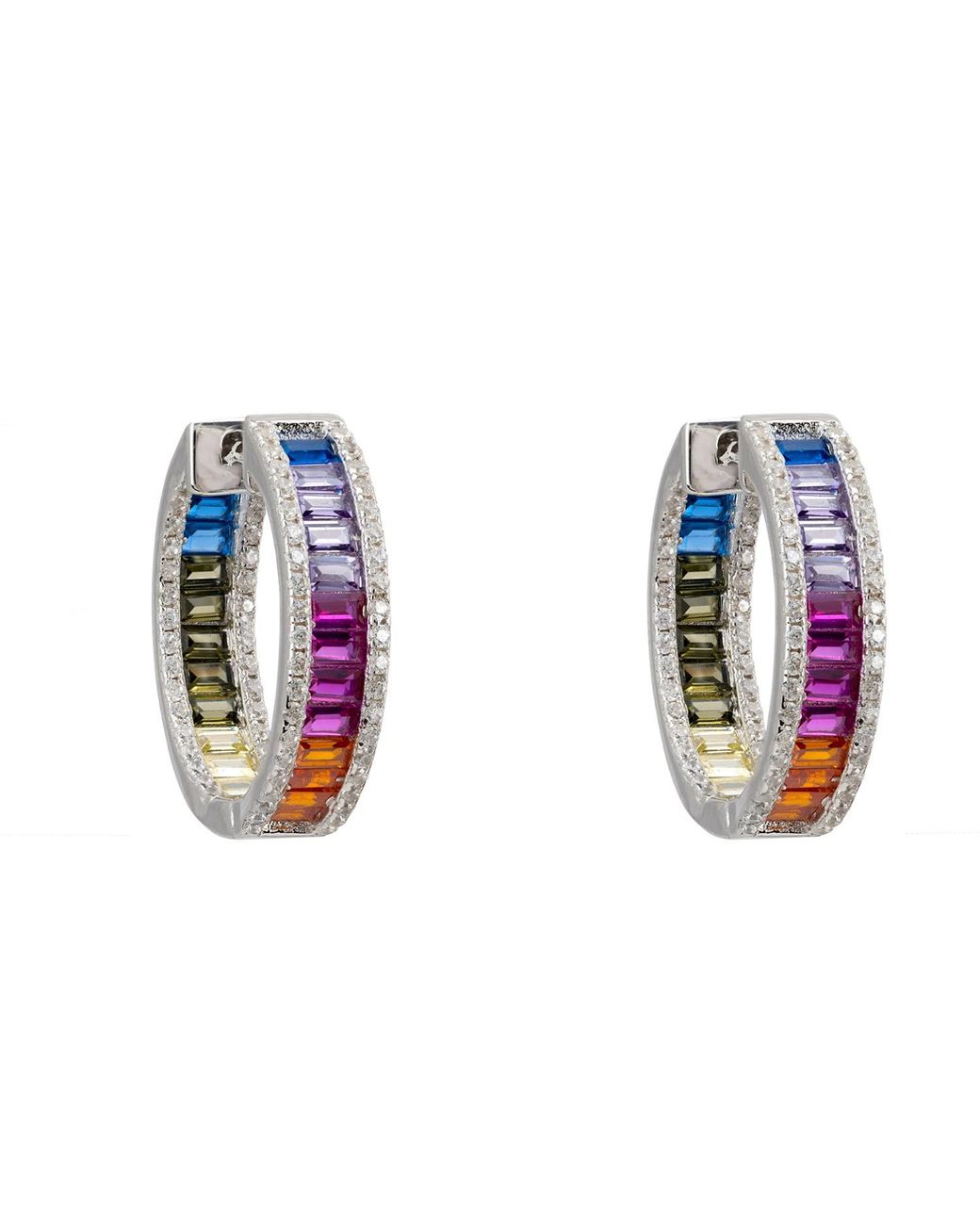 Latelita London Blue Judy Baguette Hoop Earrings