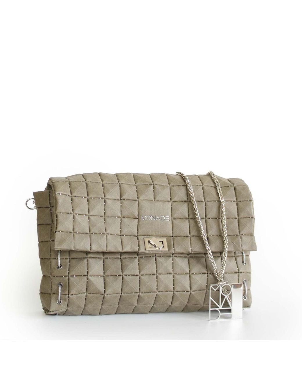 Monade Metallic Clutch Bag Matte Taiga