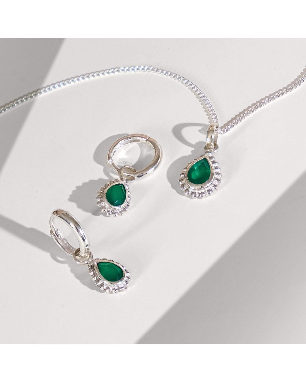 Charlotte's Web Jewellery Green May Birthstone Sterling Necklace And Earring Set