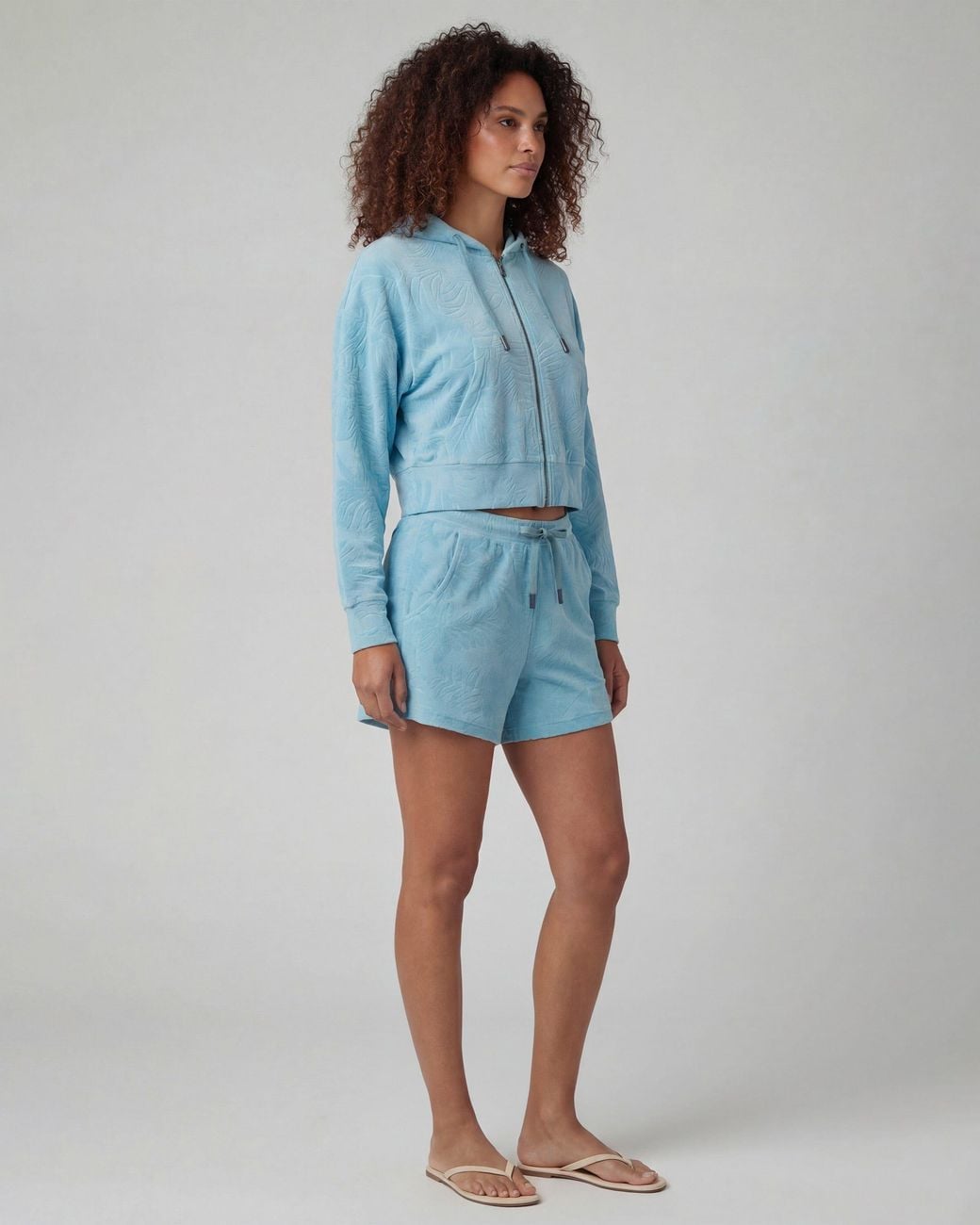 Lords of Harlech Blue Tess Drawstring Terry Toweling Short