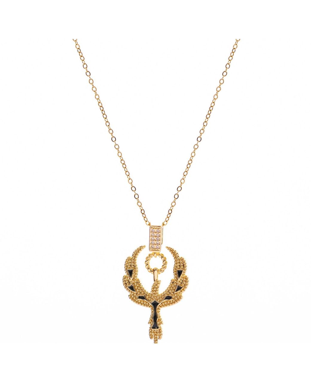 Ebru Jewelry Metallic Golden Phoenix Rising Guardian Necklace