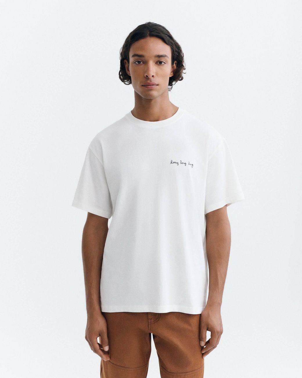 Thinking Mu White Hug Aaron Long T-Shirt for men