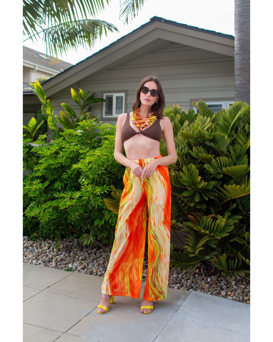 Jennafer Grace Orange Mari Palazzo Pant