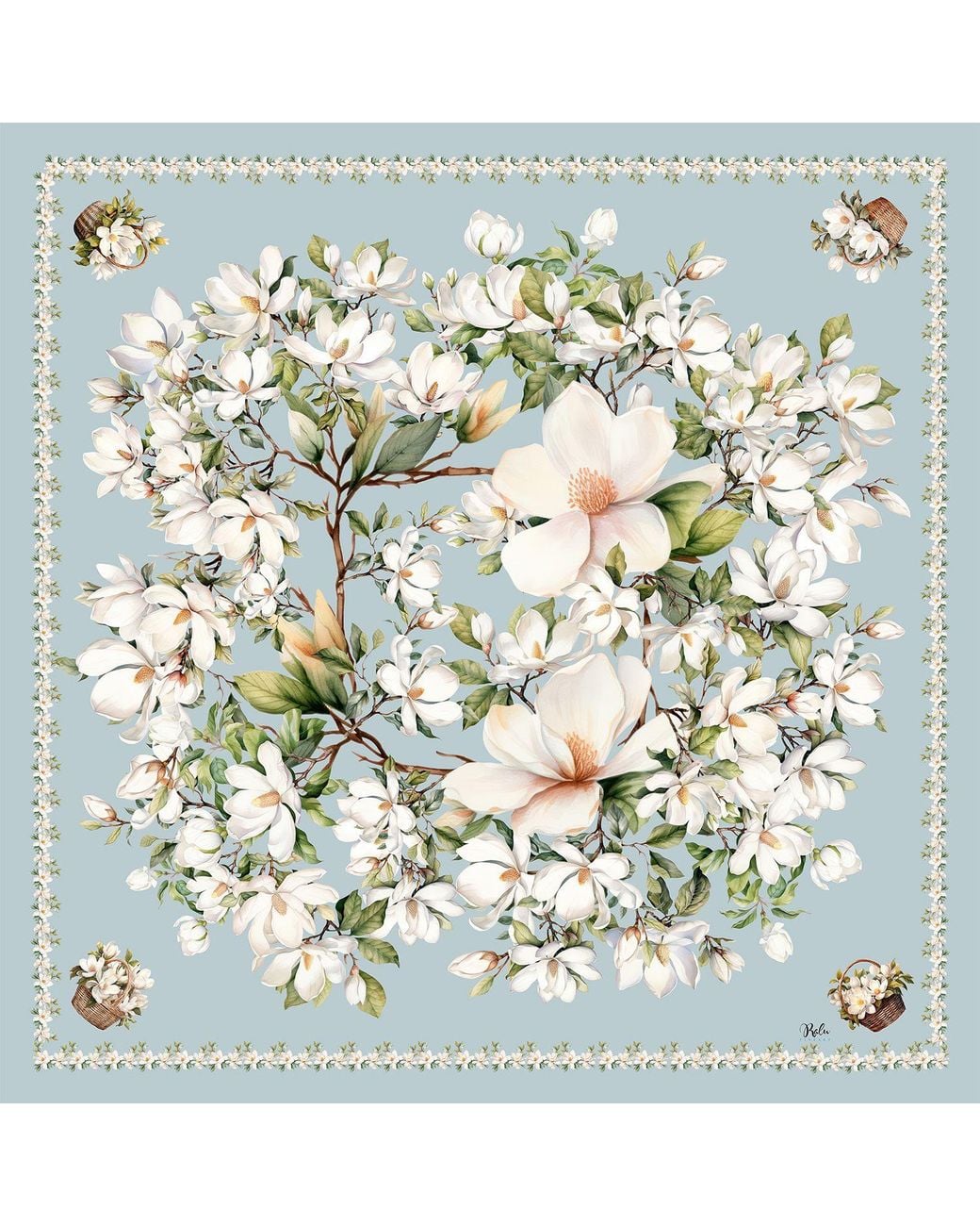 Ralufineart Green Magnolia Breeze Scarf