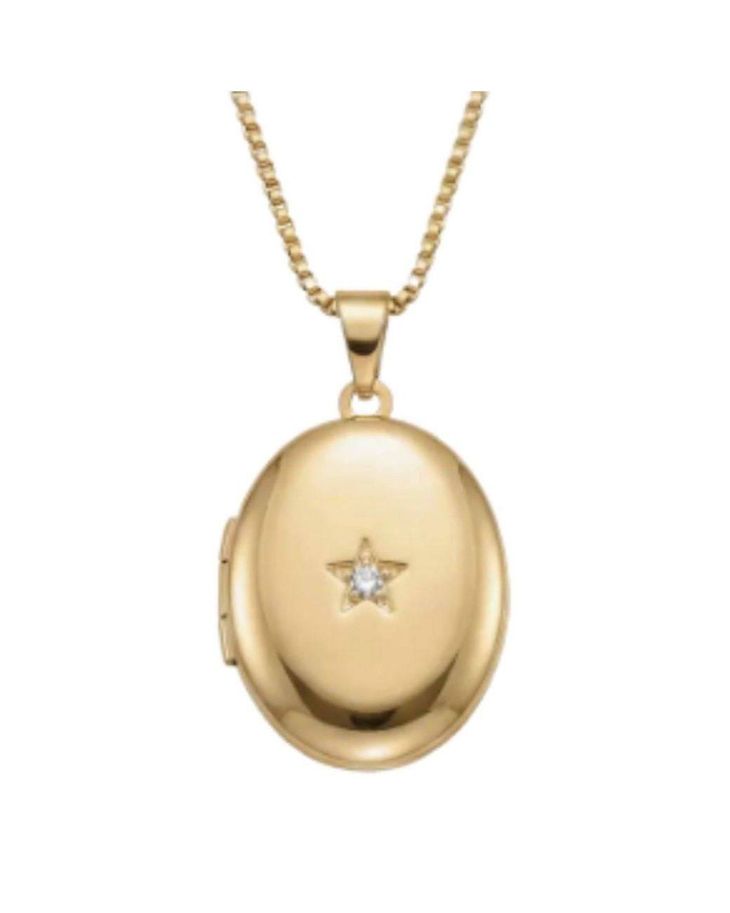Argento Vivo Metallic Oval Locket Pendant Necklace