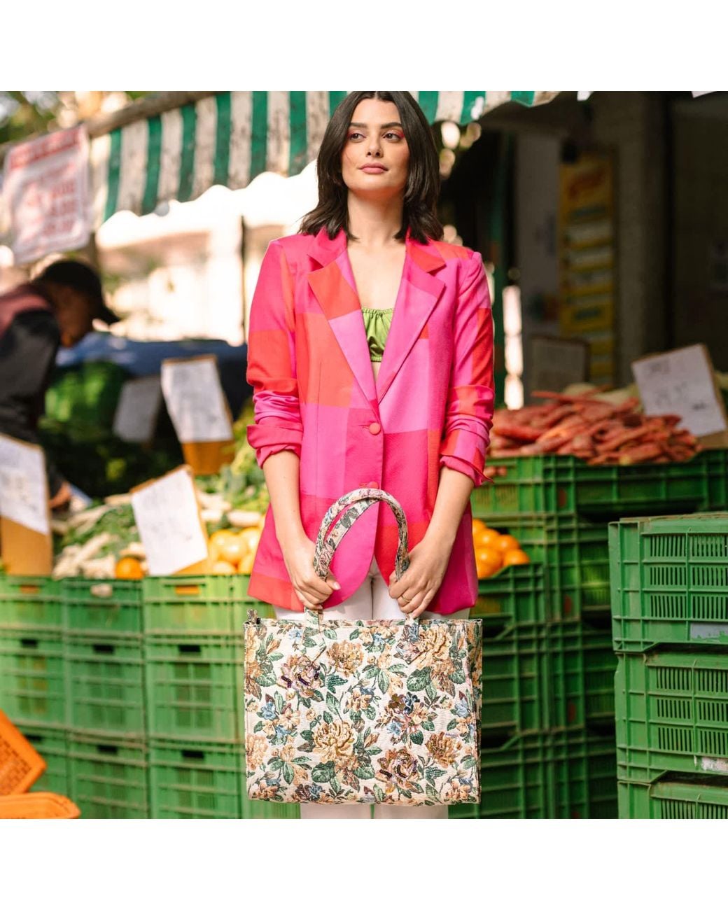 Simitri Blue Fleur Tote