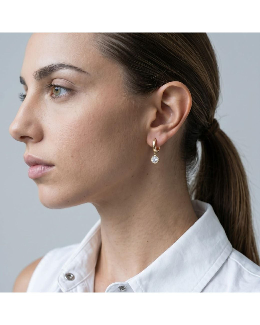 Uchi and Soto Metallic Enso Circle Drop Hoop Earrings
