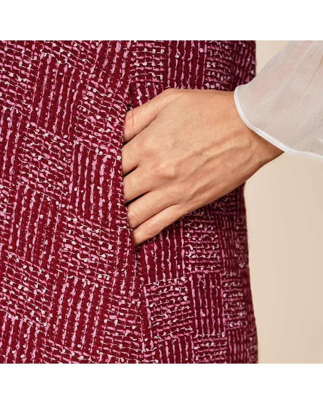 Gunda Hafner Ltd Purple Burgundy Cropped Tweed Jacket