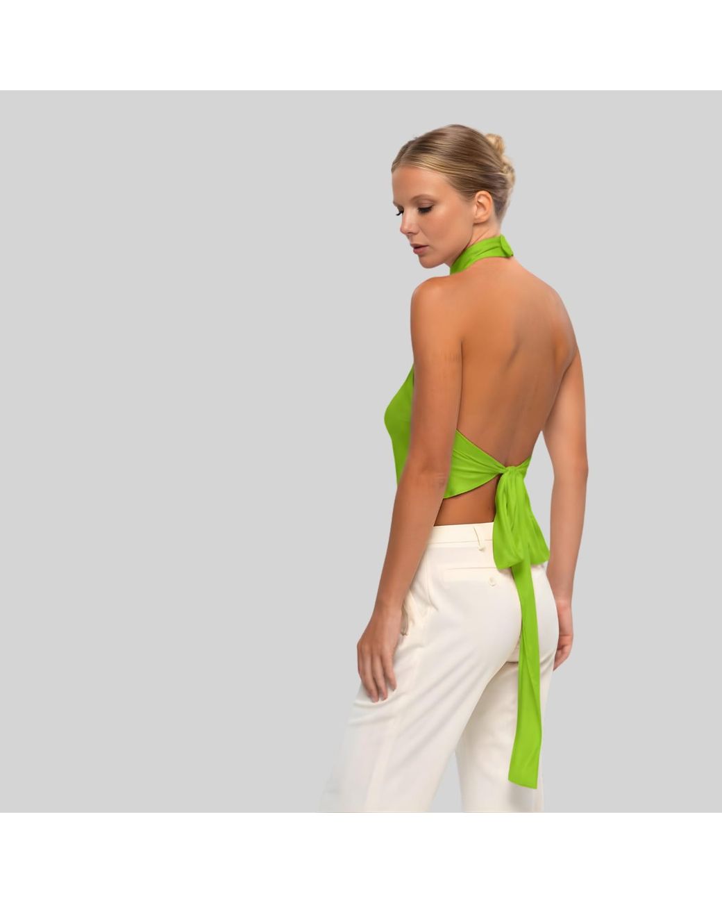 The Ethos Studio Green Alica Top, Silky