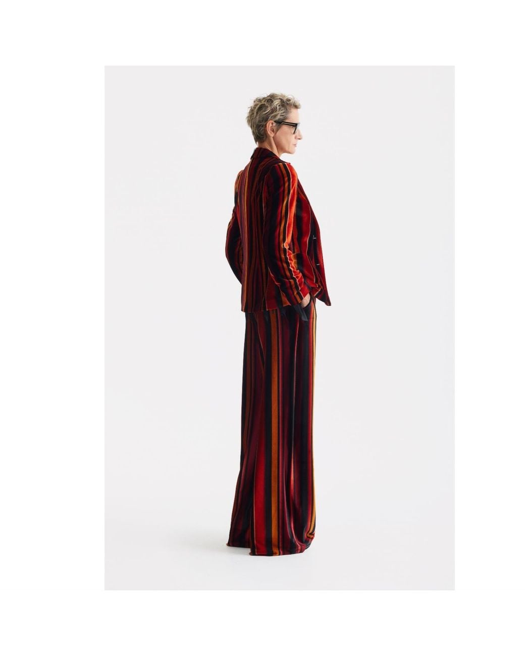 Julia Allert Red Retro Wide-Leg Trousers