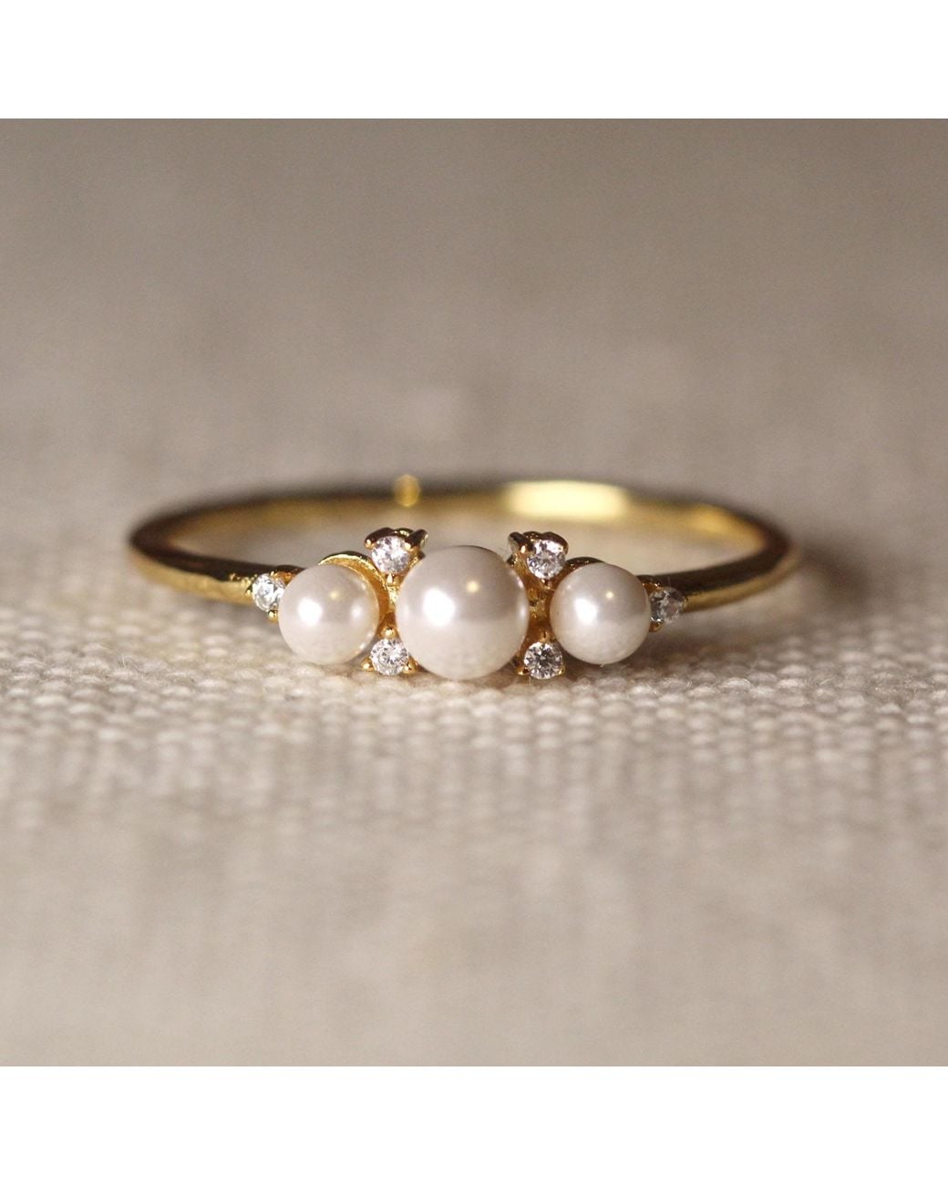 VicStoneNYC Fine Jewelry Metallic Natural Akoya Pearl And Diamond Ring